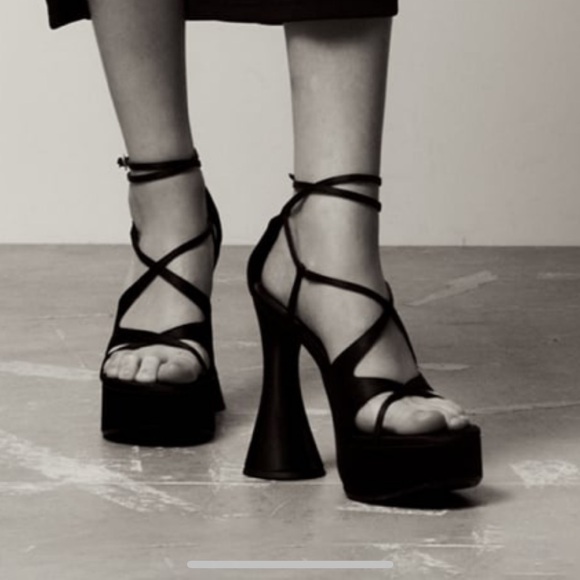Zara strappy platform sandals size 11 - Picture 4 of 9